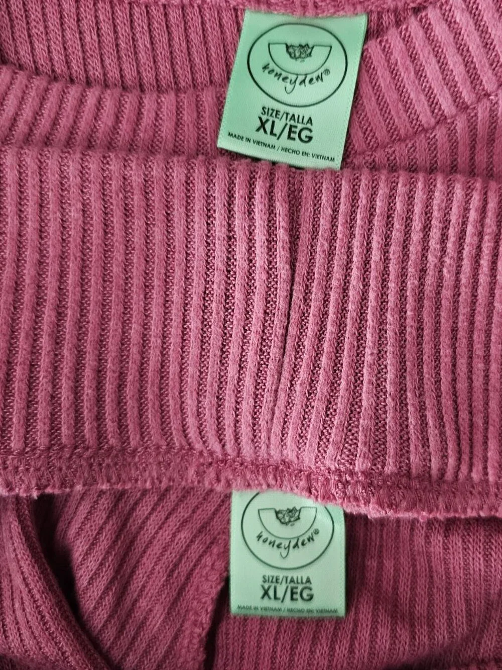 Honeydew Ladies' Ribbed Relaxed 2-piece Lounge Set New Size XL Pink
